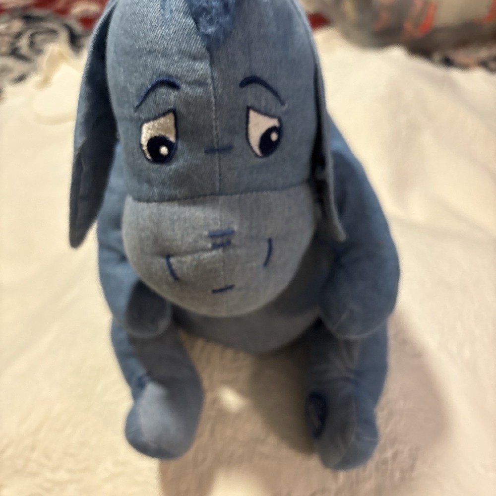 Disney Store Eeyore Plush Stuffed Animal Chambray 13" Winnie the Pooh